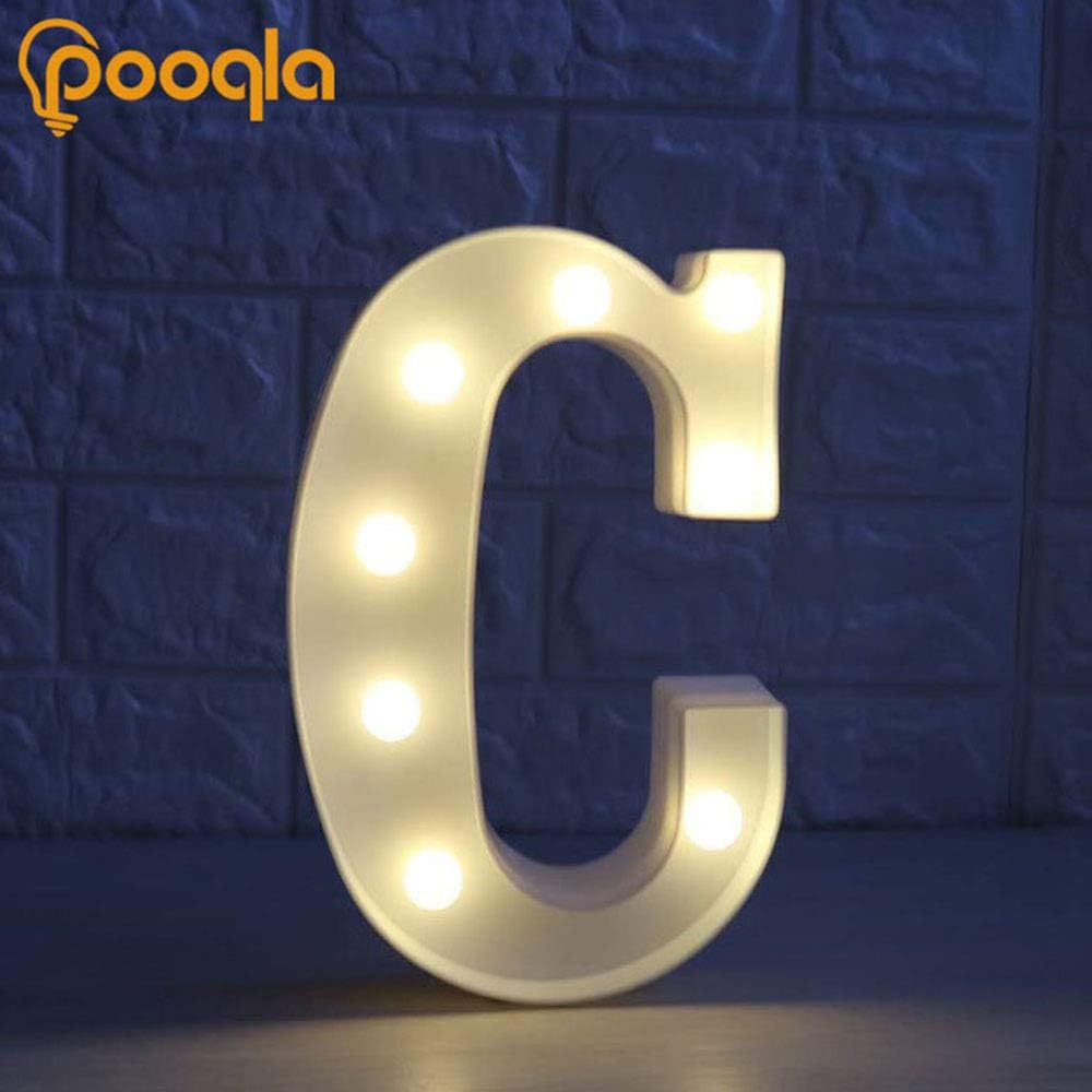 Pooqla LED Marquee Letter Lights Sign, Light Up Alphabet Letter for Home Party Wedding Decoration C