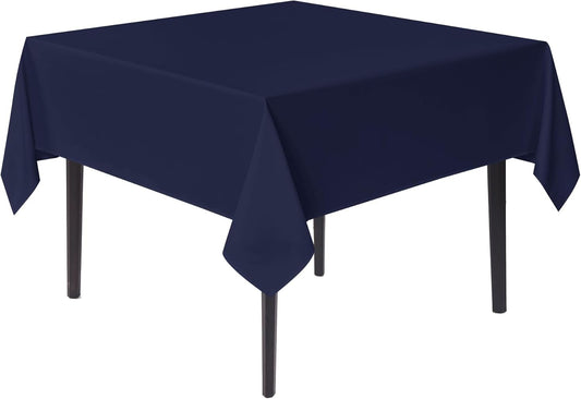 sancua Square Tablecloths 85x85 Inch - Navy Blue Fabric Table Cloth for Square or Round Tables, Washable Polyester Table Cover for Outdoor Party, Birthday, Buffet, Resturant