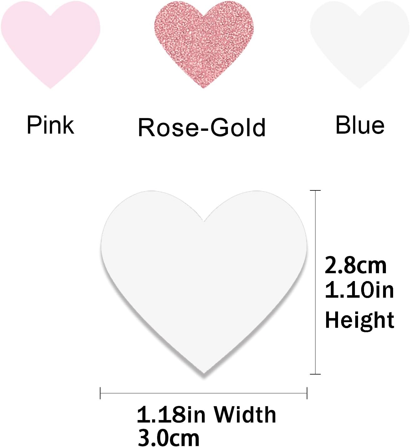 Rose-Gold Pink White Party Decorations – 300Pcs Paper Heart Confetti Birthday Decorations Valentines Day Decorations Baby Girl Shower Women Bridal Wedding Engagement Bachelorette HongTongTong
