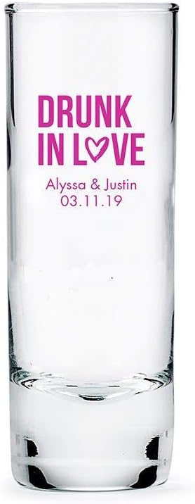 WEDDINGSTAR Personalized 2.5oz Tall Shot Glass Customizable Full Color Print - 132 pack