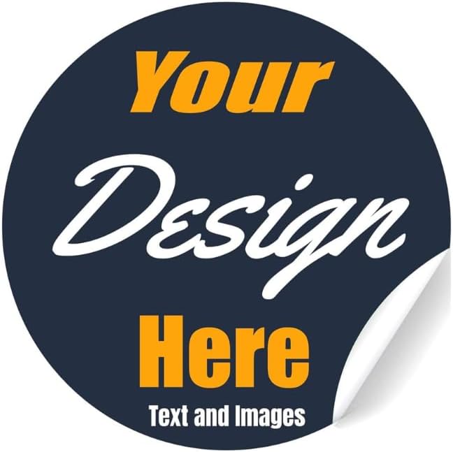 VulgrCo Custom Design Your Own Personalized Labels Stickers Decals Text Name Image Photo 120 Pack - Waterproof, Dishwasher Safe, Fade Resistant, UV Protected, Heat and Cold Resistant
