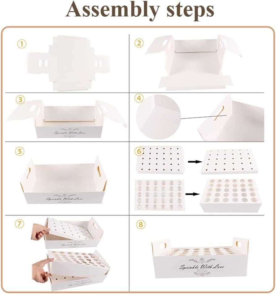 30 Pieces biodegradable confetti Cones and Stand Tray Paper Cone Box 30 Holes Suitable Placing Dried Flower Petals Confetti for Wedding, Engagement, Party, Birthday (Green)