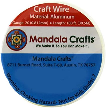 Mandala Crafts 20 Gauge Anodized Aluminum Craft Wire for Jewelry Making - 100 FT Colored Flexible Violet Wire - Bendable for Bonsai Armature Crafting Sculpting