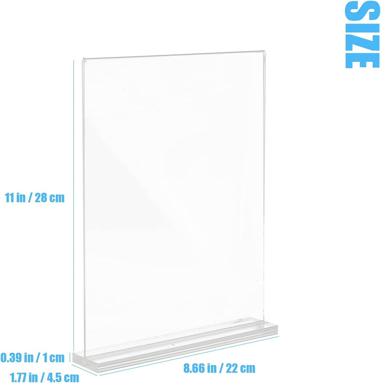 Acrylic Sign Holder, 8.5 x 11 inches Clear Table Menu Display Stand Desktop Display Stand Paper Holder Table Top Sign Holder Suitable for Restaurants, Office, Home, Store (10 pcs)