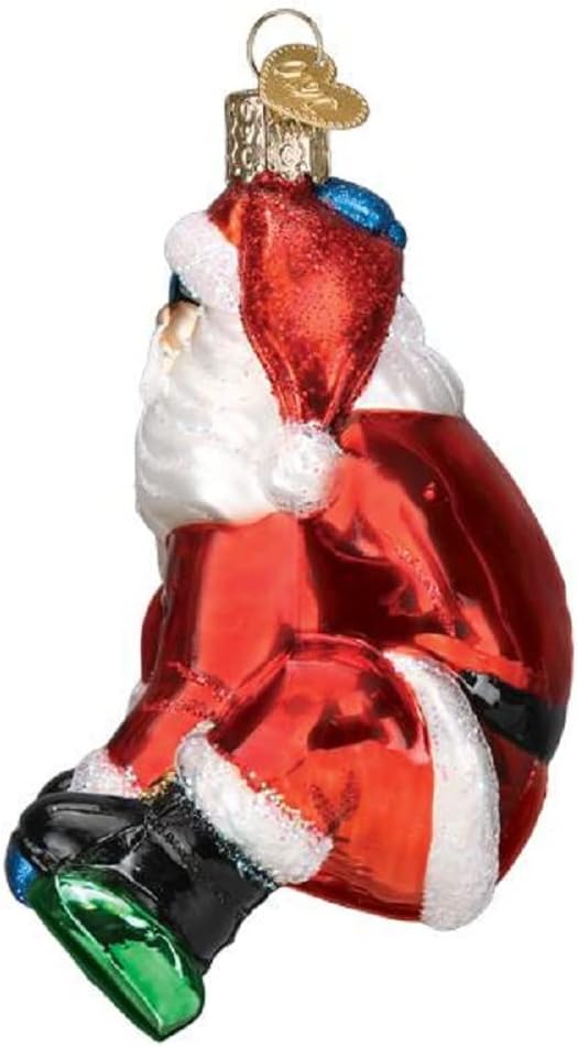 Old World Christmas Ornaments Snowboarding Santa Glass Blown Ornaments for Christmas Tree