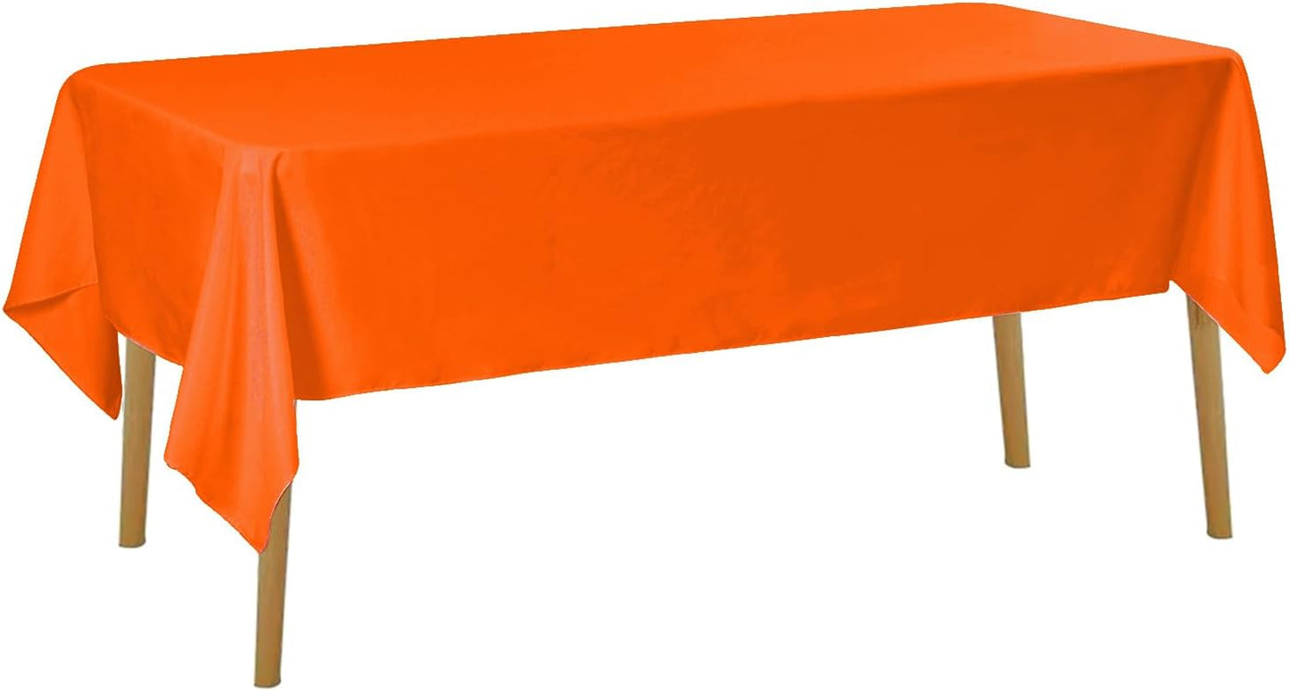 Rectangle Tablecloth 60x120 inch Washable Polyester Fabric Table Cloth for Wedding Party Dining Banquet Decoration（60x120, Orange）