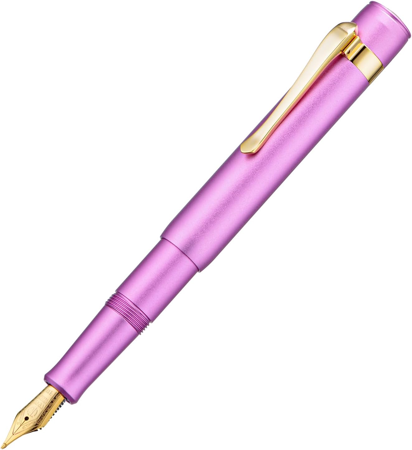 Hongdian M2 Black Forest Mini Fountain Pen, Long Blade Nib & Sleek Shape Aluminium Short Pocket Travel Pen (Lilac Purple)