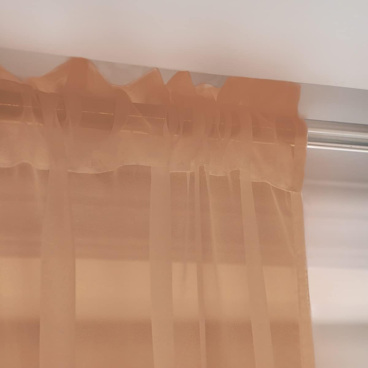 Window Brown Sheer Curtains 48 Inches Width 45 Inches Long 2 Panels Sheer Curtain Clear Curtains Basic Rod Pocket Panel for Home Living Room Bedroom Kids Room Yard Patio Parlor Sliding