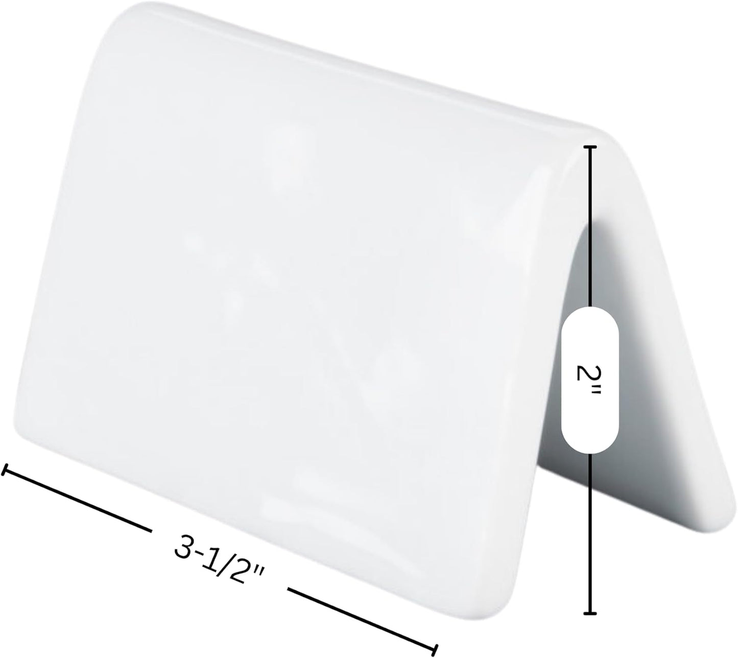 Double Sided Ceramic Dry Erase Table Tent Sign White - 3-1/2"x2" - Reusable Tabletop Setting. Great for Wedding, Birthday, Picnic, Banquet, Buffet, Bakery, Party, Events, Message Board - 4 PK