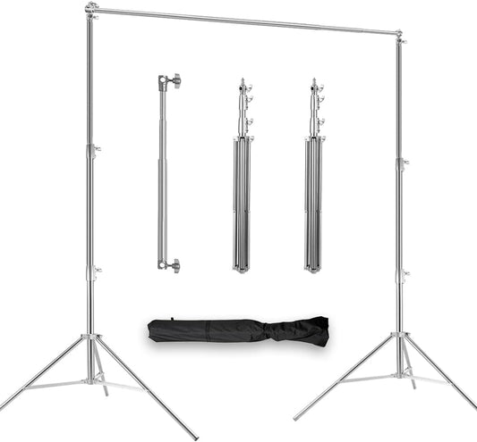 Photo Video Studio Backdrop Stand, 9.19ft Stainless Steel Backdrop Support System Background Stand with Carry Bag for Portrait & Studio Photography