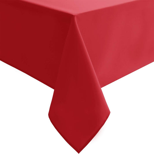 Hiasan Red Rectangle Tablecloth - Waterproof Washable Polyester ChristmasFabric Table Cloth for Party, Wedding, Banquet and Restaurant, 90 x 156 Inch