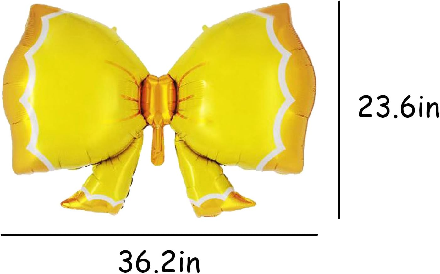 36 Inches Bow Foil Balloon Huge Bowtie Pink Balloon for Baby Shower, Wedding, Kids Theme Party Decoration (Yellow)