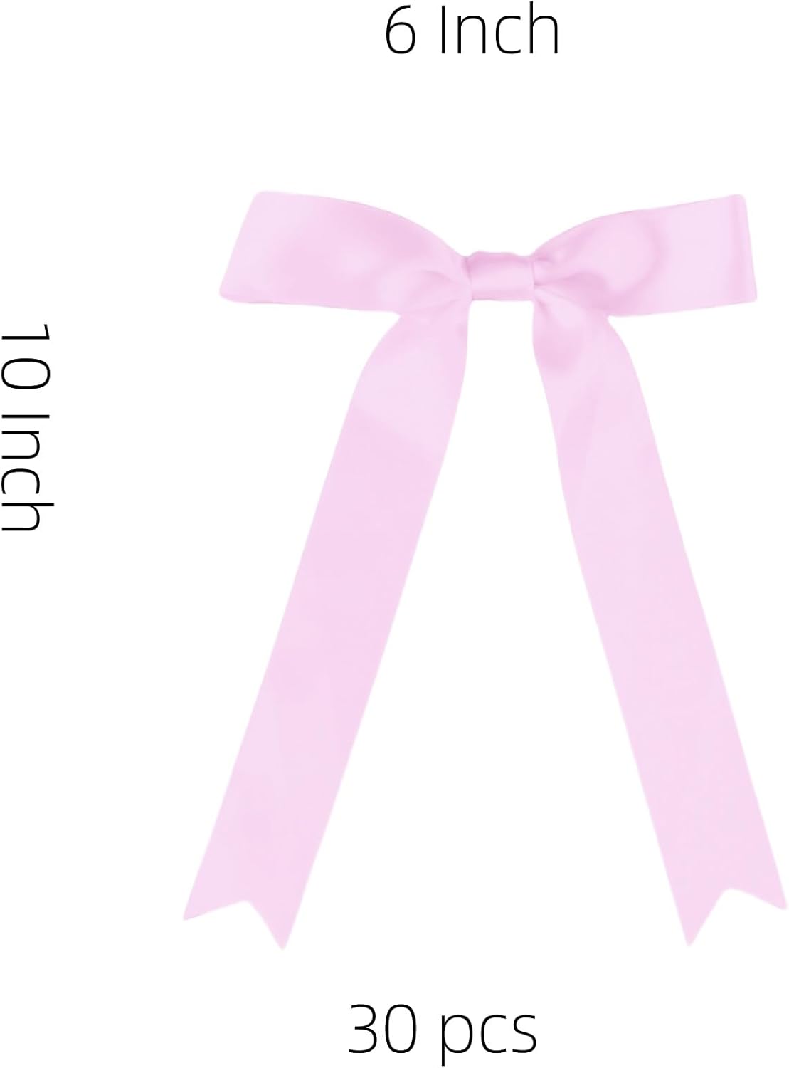 30 Pcs Pink Satin Bows 6 X 10 Inch Premade Bows with Twist Tie for Wedding Florist Decor, Cake Pops,Christmas Tree & Gift Wrapping(Pink)