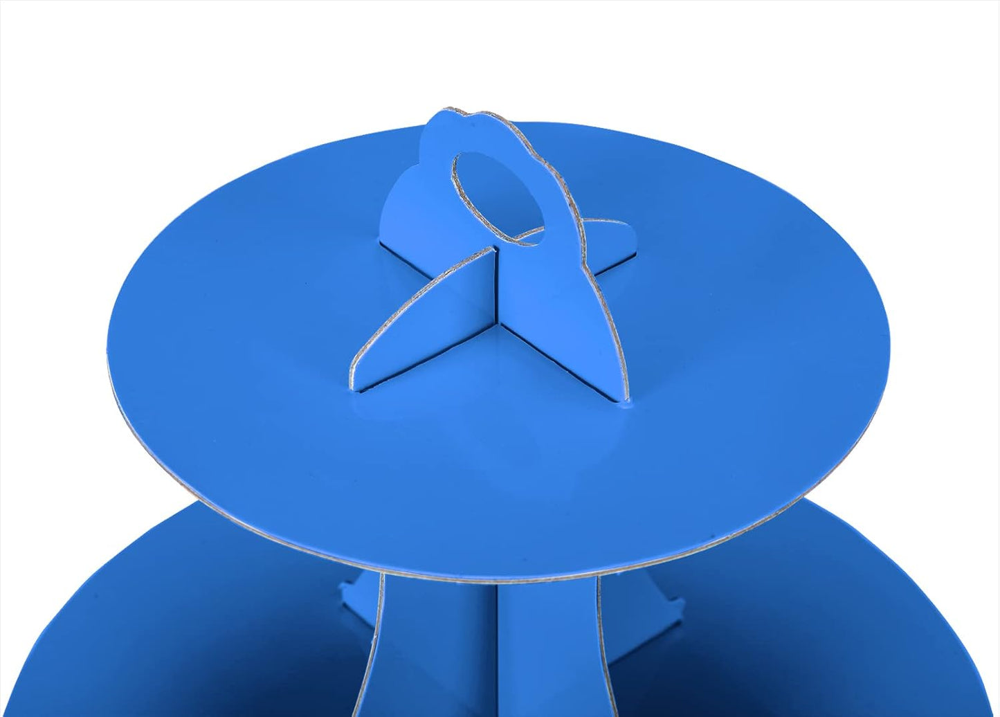 2Pcs 3-Tier Cupcake Stand, Cake Stand holder, Tiered DIY Cupcake Stand Tower for Dessert Table Displays, Birthday Theme Party Favors Decoration, Floral Tea Party, 12" W x 12.8" H, Blue