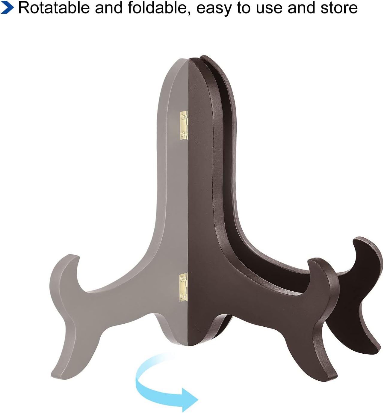 uxcell 10" Easel Plate Holder, Wooden Folding Display Stand Brown for Decorative Picture Frame