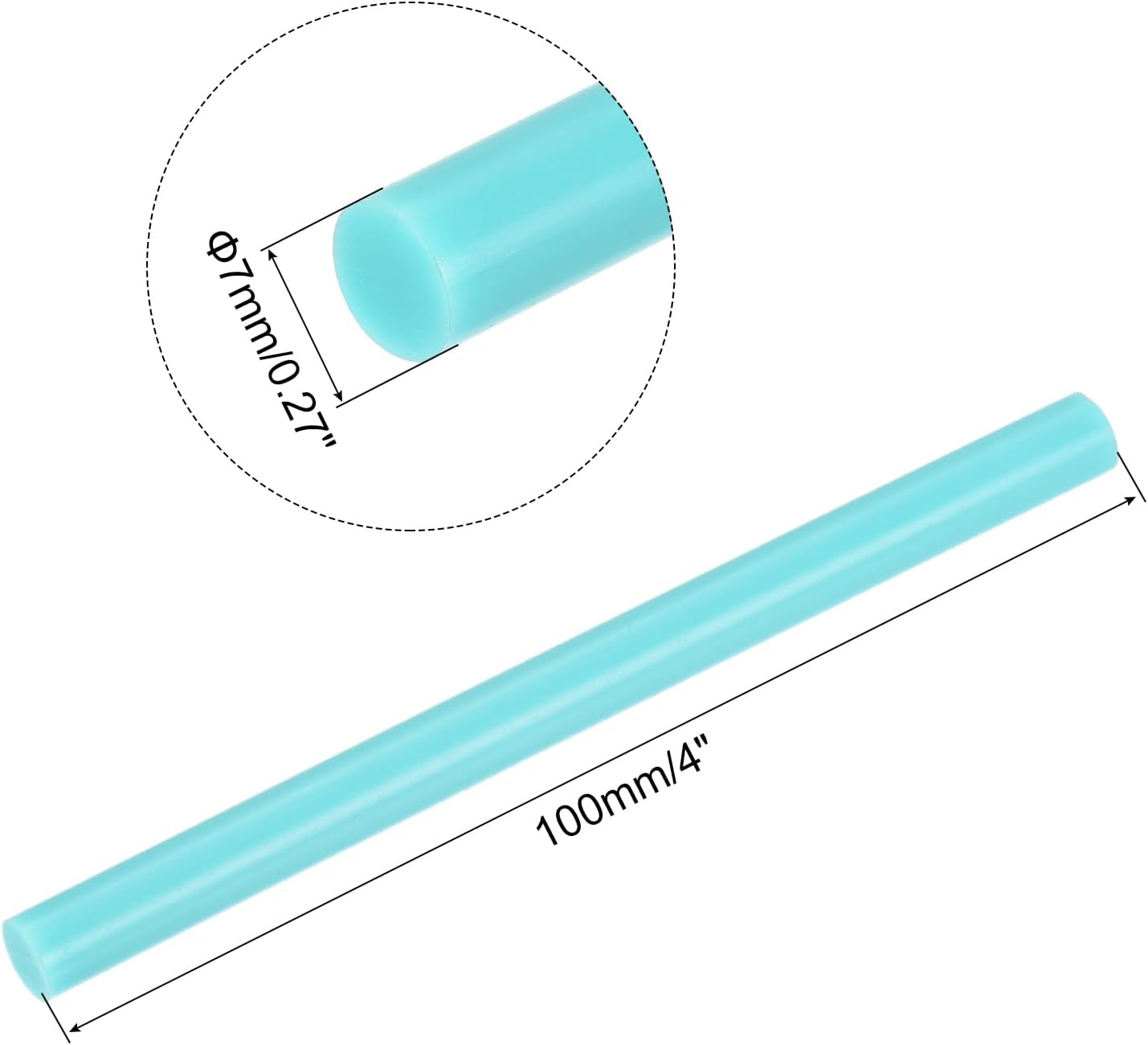 uxcell 20pcs Hot Glue Sticks for Glue Gun 7mm/0.27-inch x 4-inch Mini Hot Melt Adhesive Glue Stick Light Blue