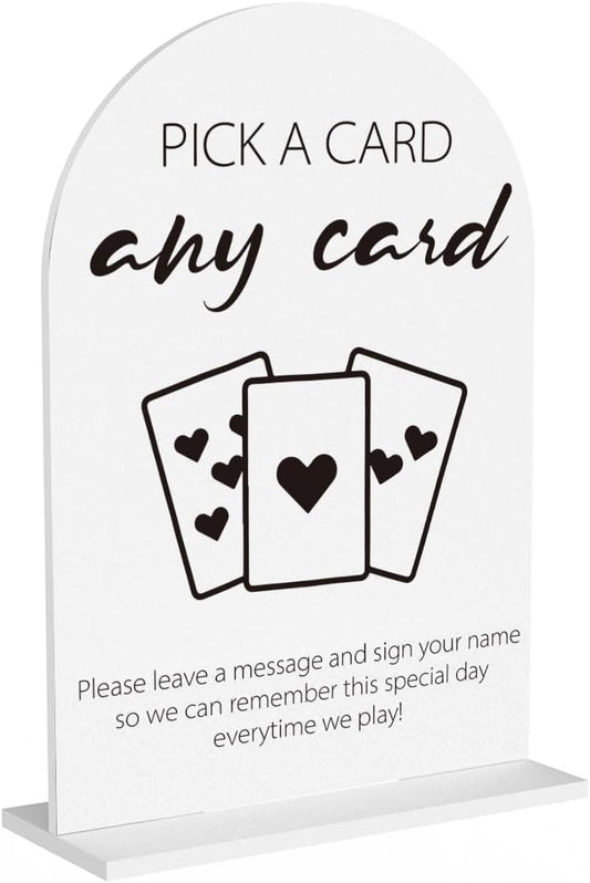 Playing Cards Guest Sign, Wedding Guest Book Desk Decor, Wedding Engagement Bridal Shower Reception Party Table Desk Acrylic Decor