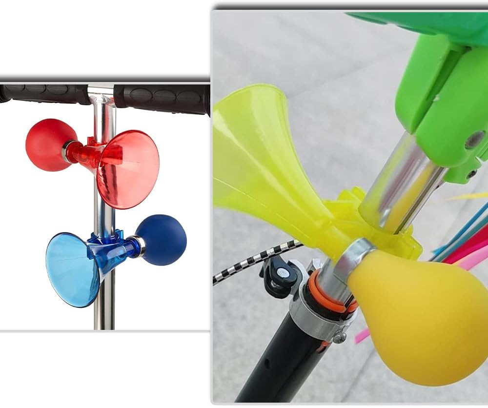 3 Pcs Bike Horn Kids Air Horn Clown Horn Hand Held Plastic Scooter Bicycle Bell for Cart Kids Boys Girls