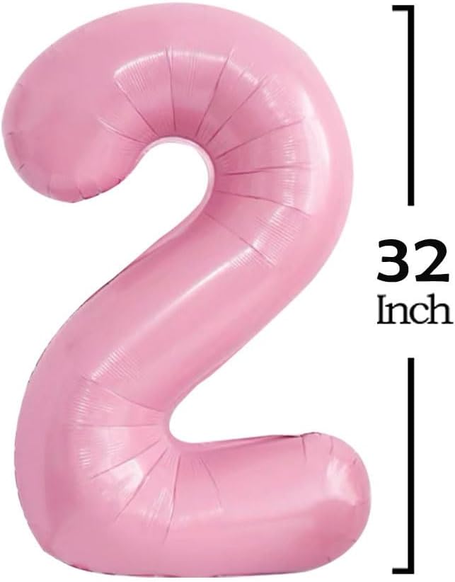 GOER 2026 Foil Number Balloons for 2026 New Year Eve Festival Party Supplies Graduation Decorations (Light Pink,32 Inch)