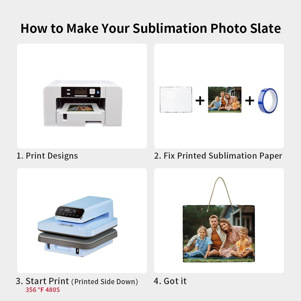 PYD Life 9 Pack Sublimation Hanging Photo Slates Rock Blanks 9.5" x 11.4" Bulk Stone Frames Wall Hanger with Rope for Home Decor, for Heat Press Transfer Printing