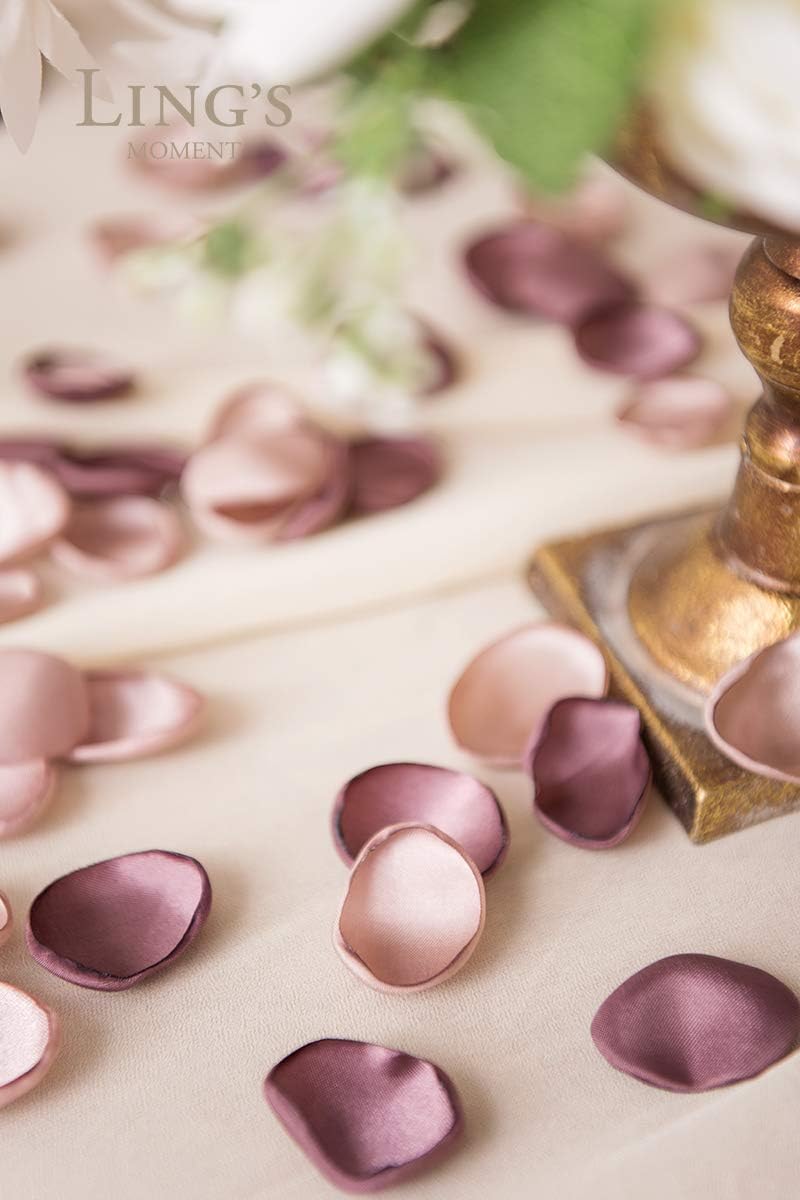 Ling's Moment Rose Petals, Silk Flower Petals for Wedding/Aisle/Flower Girl Baskets/Table Centerpiece Décor,etc.Dusty Rose Mauve 400pcs