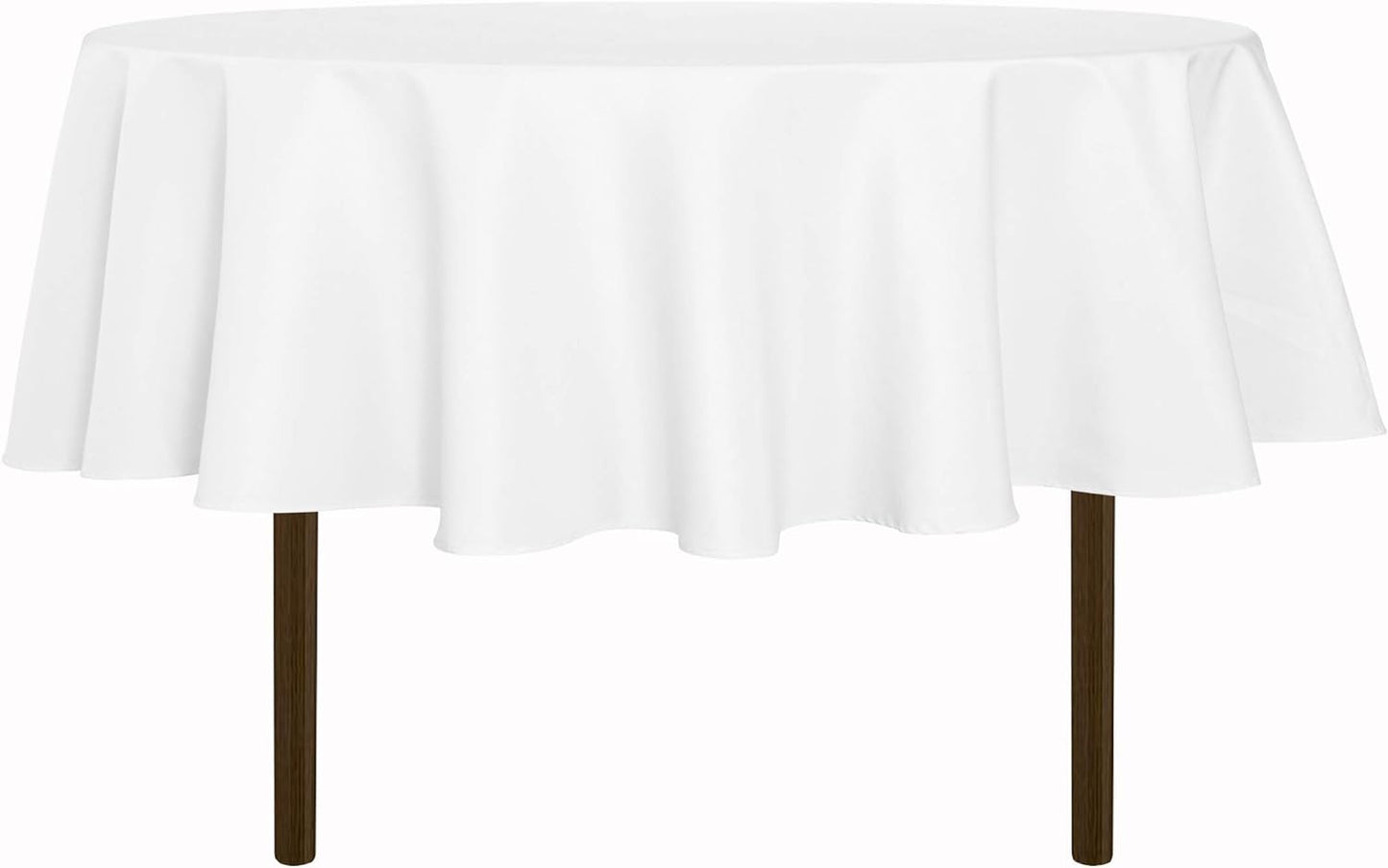 sancua Round Tablecloth - 80 Inch - Water Resistant Spill Proof Washable Polyester Table Cloth Decorative Fabric Table Cover for Dining Tables, Buffet Parties and Camping, White
