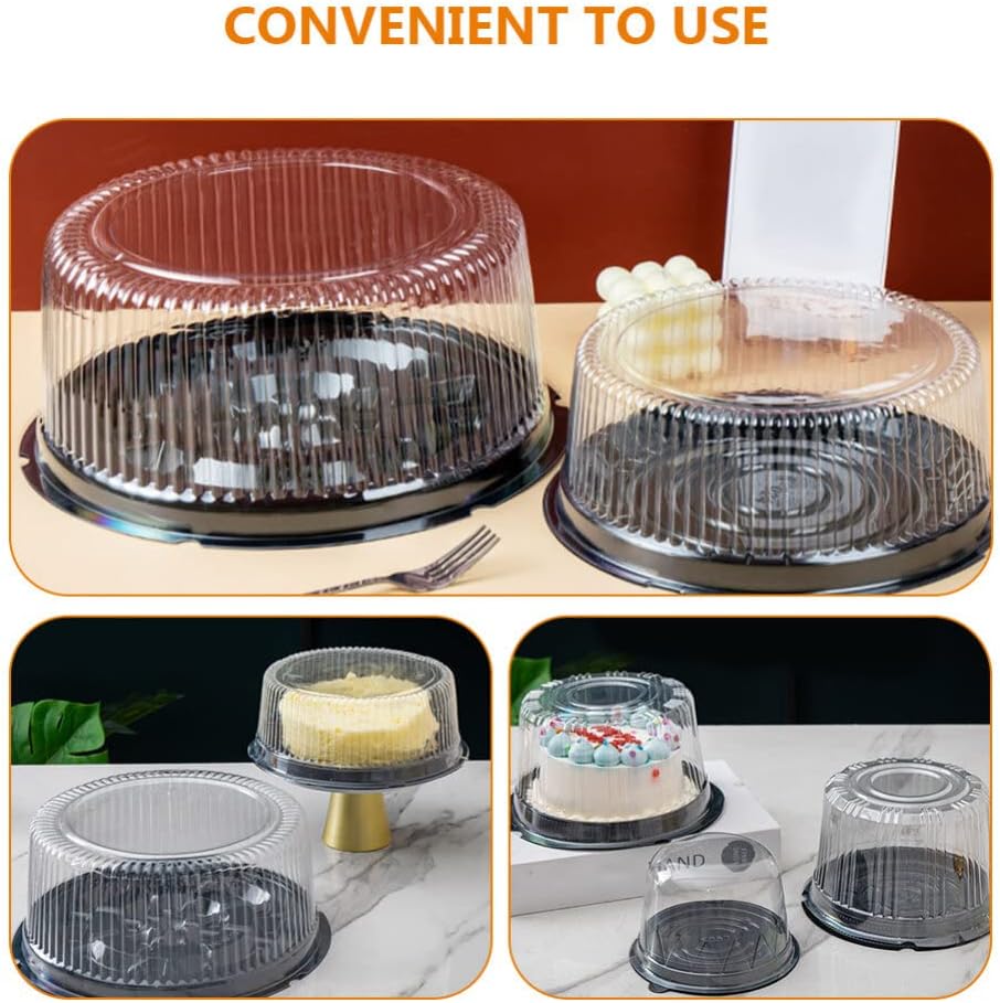 10-Pack Round Cake Stand & Dome - Clear Plastic Cupcake Stand, Cake Carrier & Box