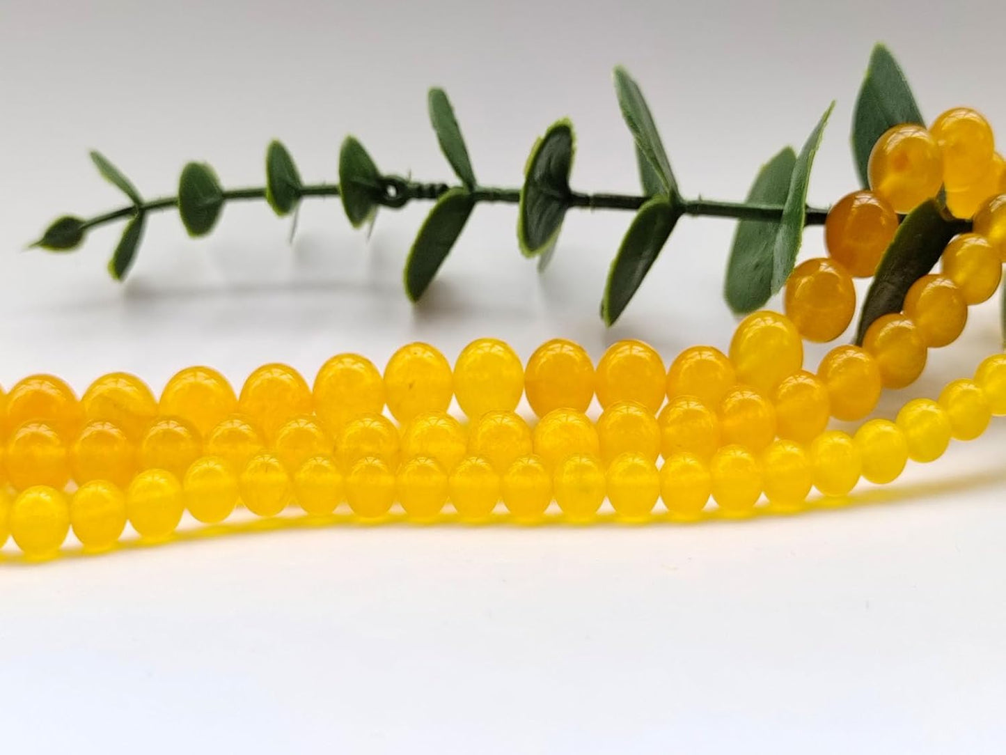 Stone Beads 6mm 140pcs Yellow Chalcedony Beads Round Loose Gemstones Beads for Bracelet Necklace Jewelry Making (6mm, 60632 Yellow Chalcedony)