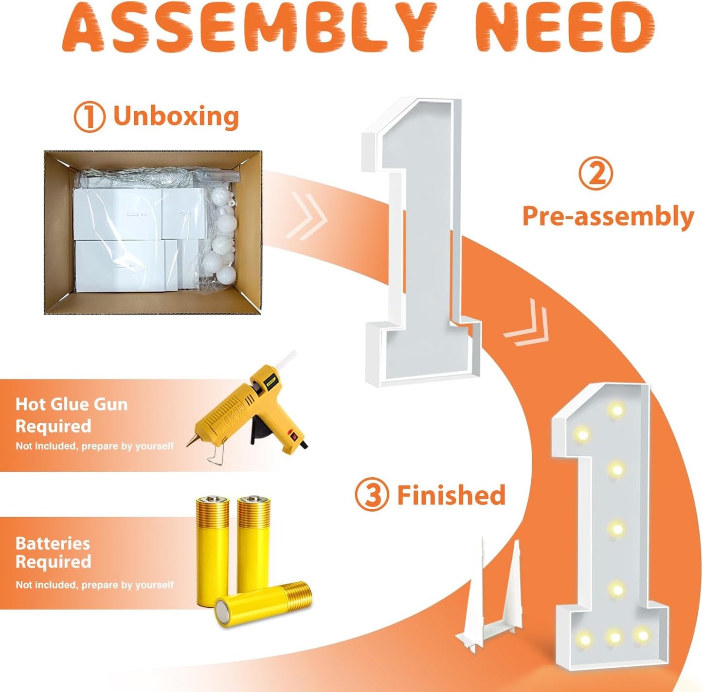 3FT Marquee Numbers 21, Large Light Up Numbers 21th Birthday Decorations for Girls Boys, Cardboard Numbers for Women Men Anniversary Party Decor Backdrop, DIY Foam Board Mosaic Number Sign