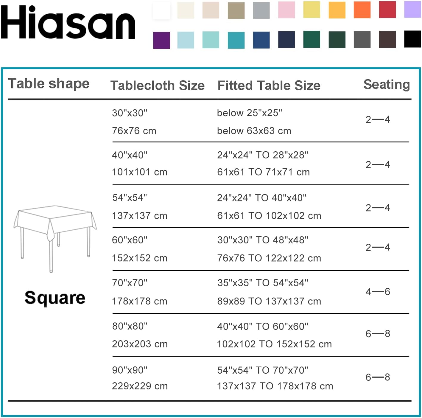 Hiasan Dusty Rose Square Tablecloth - Waterproof and Spillproof Restaurant Washable Polyester Table Cloth for Dining Room, 54 x 54 Inch