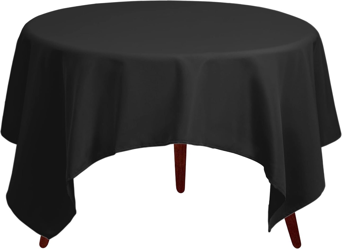 Gee Di Moda Square Tablecloth - 52 x 52 Inch Black Table Cloth for Small Square or Round Tables - Heavy Duty Washable Fabric - for Buffet Table, Holiday Party, Dinner, Wedding & Baby Shower