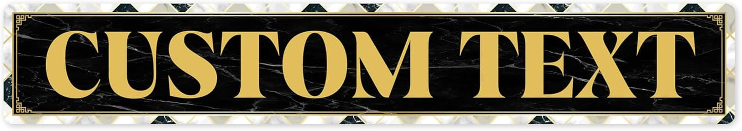 Custom Sign, Custom Street Sign, 11 Font Colors, 13 Font Styles, 4 Hole Options, 22 Sizes, 6x36 Inches, Rust Free DiBound, Fade Resistant, Made in USA by My Sign Center (Marble Tile)