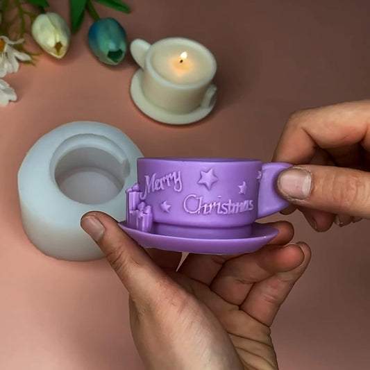 Christmas Milk Tea Cup Shaped Candle Mold - Silicone for Candles, Coffee, Resin & Soap