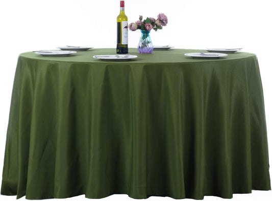 Ascoza 2pack 132 Inch Willow Round Tablecloth in Washable Polyester Fabric for Wedding/Banquet/Restaurant/Parties