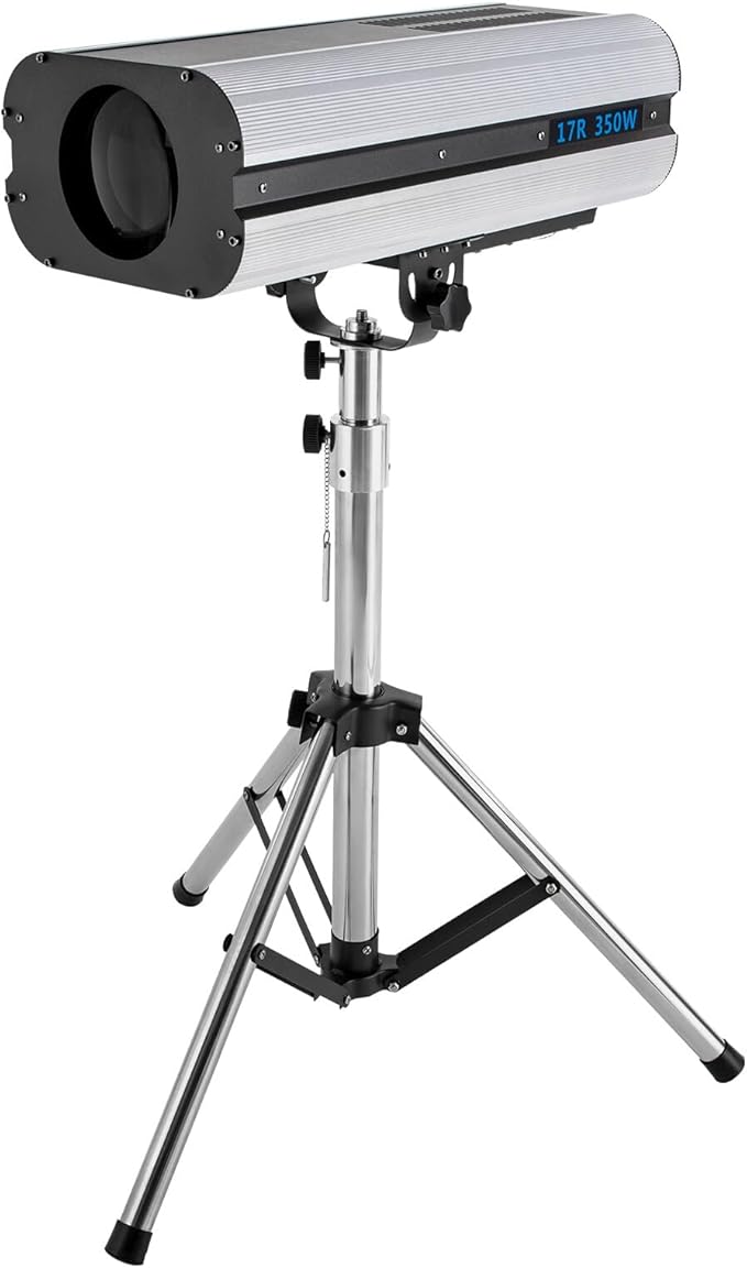 350W Stage Spotlight with Tripod, Professional Follow Light with 6 Colors & 3 Color Temperatures (5600K、6000K、3200K), Theater Lights DJ Lighting for Wedding Party, DJ Show, Theater (350, Watts)