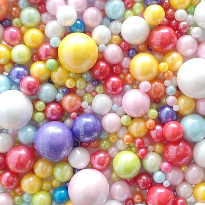 Edible Pearl Sugar Sprinkles Multicolor Candy Mixing Size Baking Edible Cake Decorations Cupcake Toppers Cookie Decorating Celebrations Wedding Valentines Easter Halloween Christmas Supplies 120g/ 4.23oz