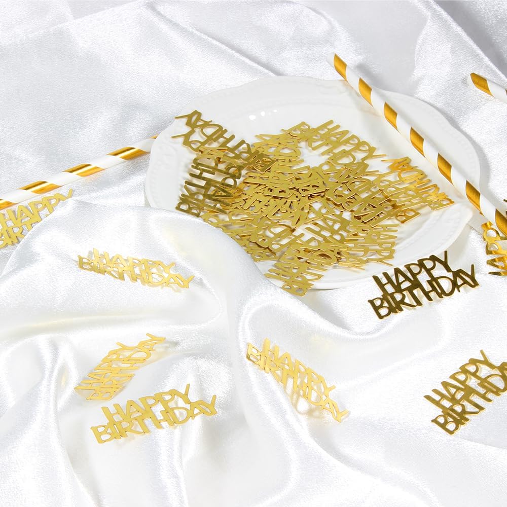 Gold Happy Birthday Confetti Birthday Party Decorations Baby/Adult Birthday Table Scatter Party Supplies 100PC