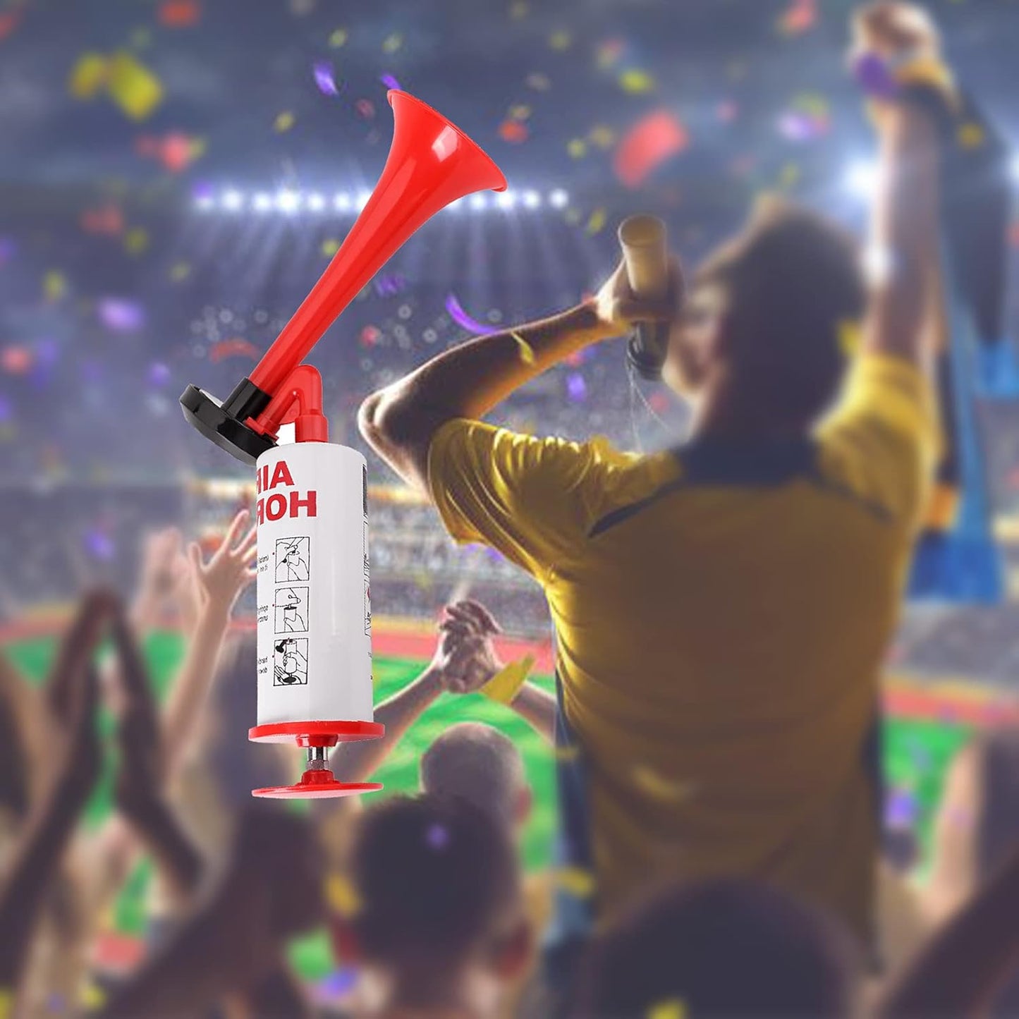 2Pcs Handheld Air Horn, Aluminum Portable Handheld Air Pump Horn, Loud Noise Maker Safety Horn for Boats Cars Sporting Events Camping Reusable Eco-Friendly (Handheld air horn 2pcs)