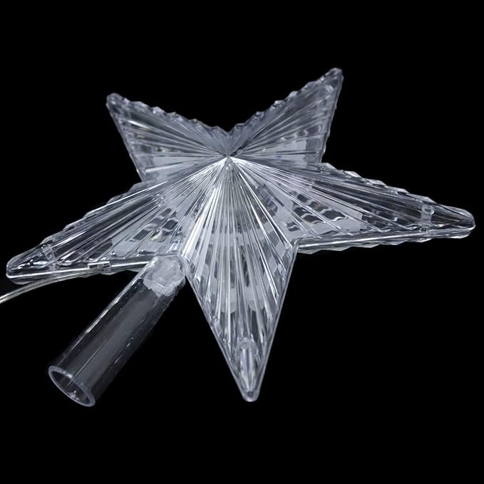 Christmas Star Trees Topper Light 9.5inch 24 Modes Color Changing with Versatile Remote Controller 3AA Battery Powered Christmas Tree Topper Party Home Decoration（Indoor and Outdoor ）