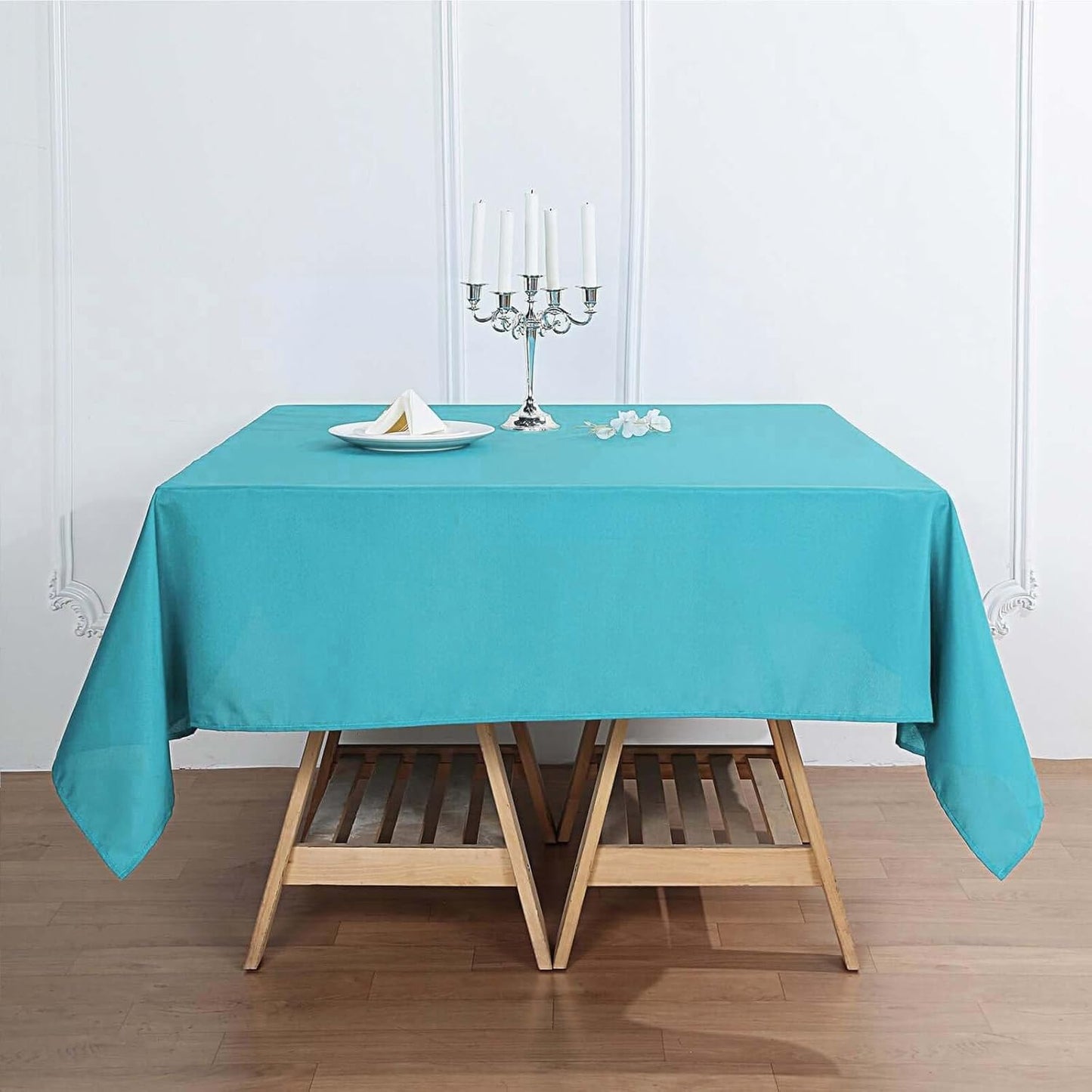 Efavormart 70" Square Linens Turquoise Wholesale Linens Polyester Square Linen Tablecloth for Wedding Banquet Party Restaurant