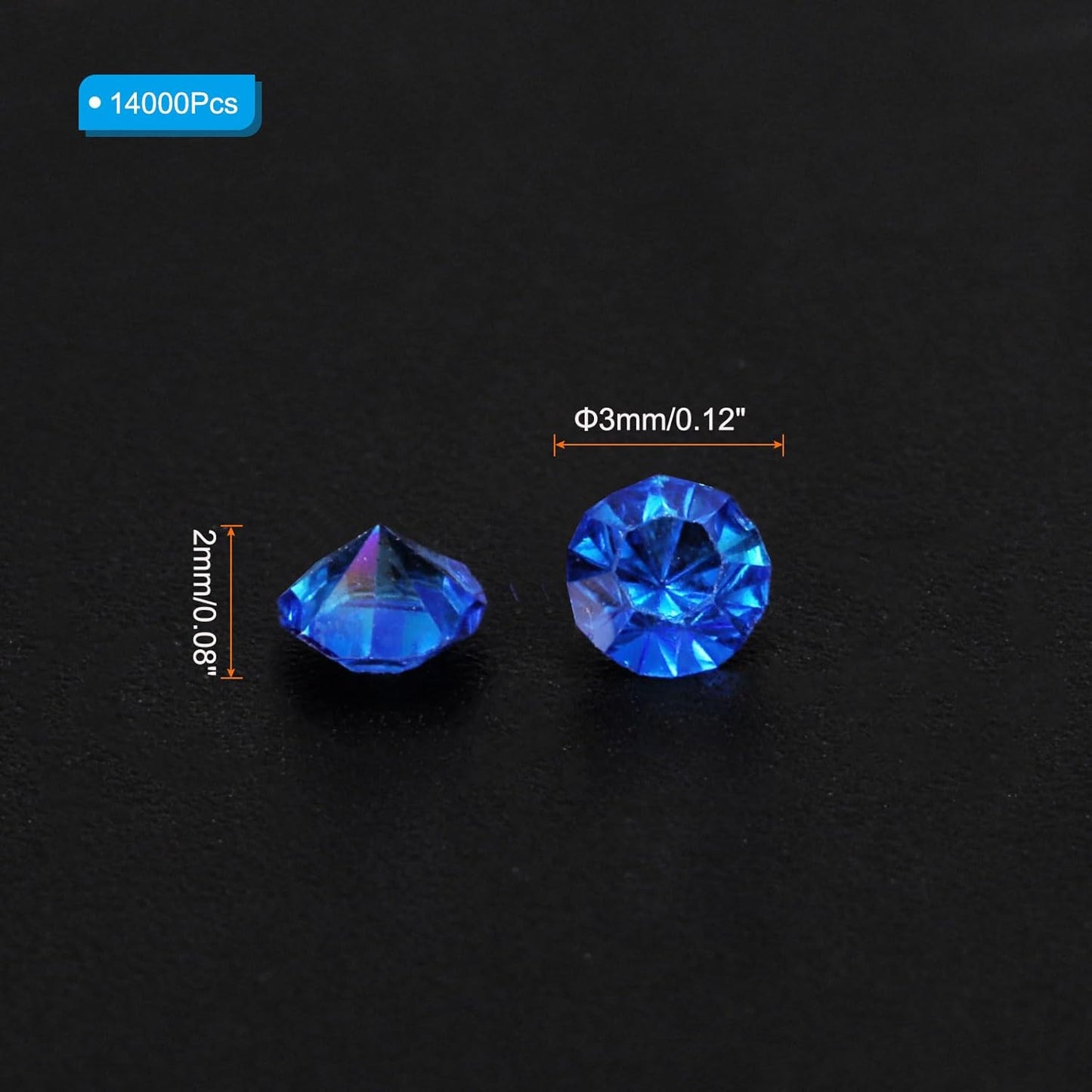 PATIKIL 14000Pcs Wedding Table Scatter Confetti Crystals 3mm Acrylic Diamonds Vase Fillers Gems for Table Centerpiece Decorations Bridal Shower Party, Dark Blue AB