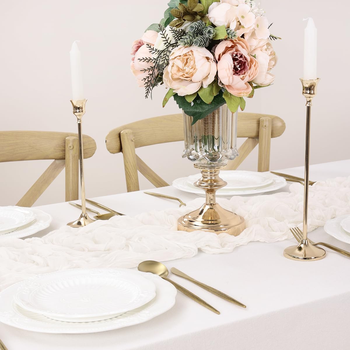 Ivory Table Runner Cheesecloth Table Runner 10FT Farmhouse Table Runners 120 Inches Fall Table Decor Dining Room Centerpiece Wedding Boho Baby Shower Birthday