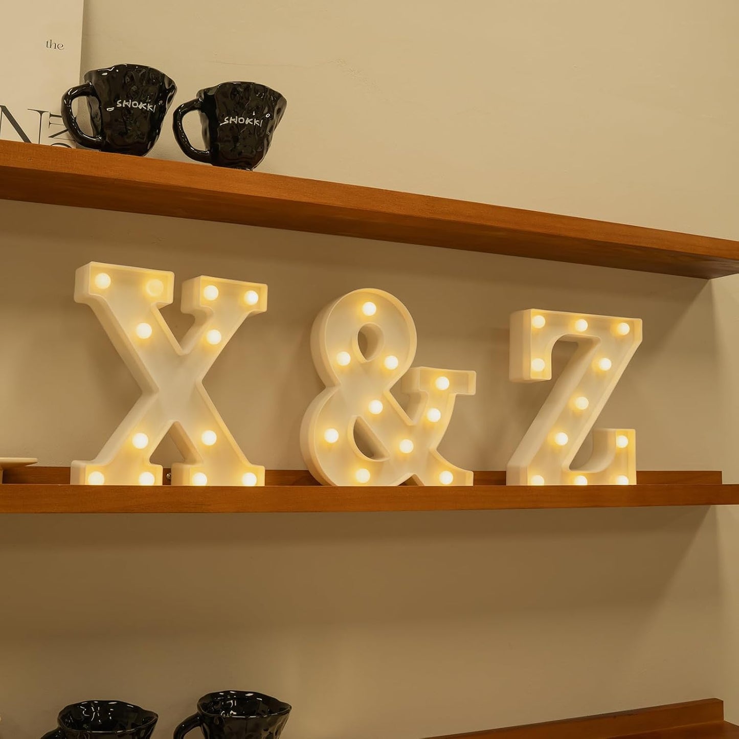 Foaky Rechargeable LED Letter Lights Sign Marquee Light Up Letters Sign for Night Light Wedding/Birthday Party Christmas Lamp Home Bar Decoration (Z)