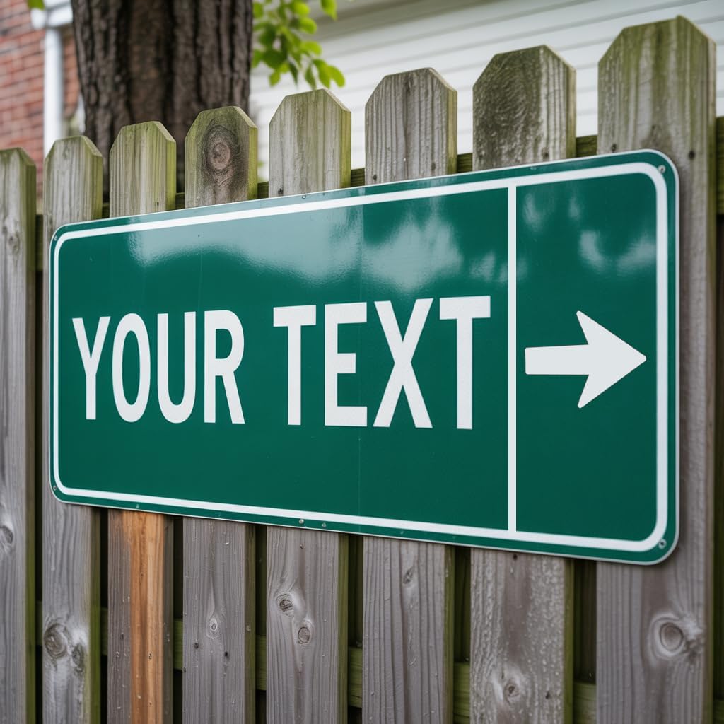 Custom Street Signs, Reflective Option, Single/Double Sided, Outdoor Metal Signs with Direction Arrow, Personalized Rust Free Aluminum, UV Protected & Weatherproof - 4x18 Inch