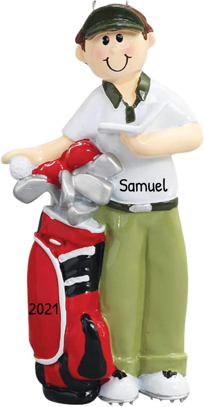Personalized Golf Ornament 2025 - Golfer Gifts for Men Unique Golf Decor Ornaments for Christmas Tree Gifts Cart Decorations Christmas Ornaments by Elves