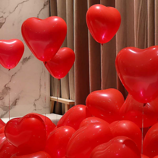 50 6-inch Red Color Heart shaped Latex Balloons for Valentines Day,Propose Marriage,Wedding Party