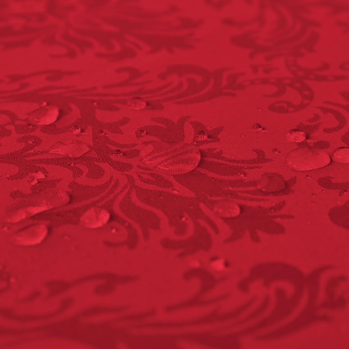 SASTYBALE Christmas Red Square Jacquard Tablecloth, Damask Table Cloth, Spill Proof Wrinkle Resistant Tablecloths, Soft Polyester Oblong Table Cover for Holiday,Winter,Kitchen,Parties (Red, 52X52)