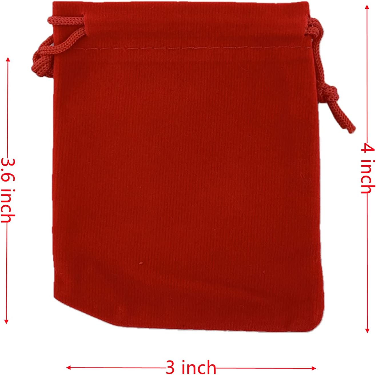 Palmhomee Pack of 48 3x4 Inch Velvet Drawstring Bags Gift Bag Velvet Pouch For Jewelry Wedding and Party Favor (Red)