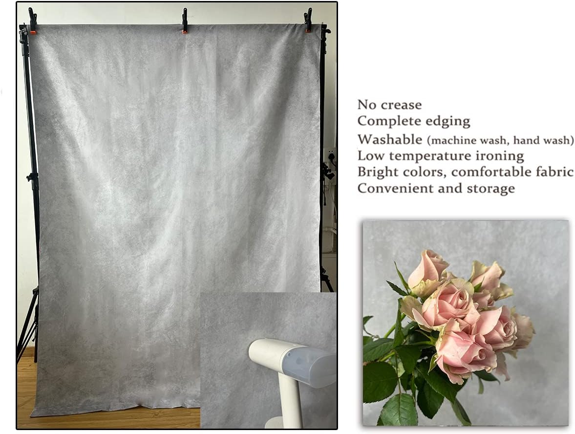 6x9ft Grey Portrait Photography Backdrops Solid Texture Abstract Photo Background for Photoshoot