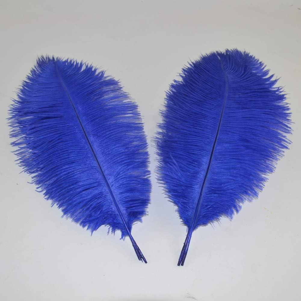 Sowder 16-18inch(40-45cm) Ostrich Feathers Plume for Wedding Centerpieces Home Decoration Pack of 10pcs(Royal Blue)